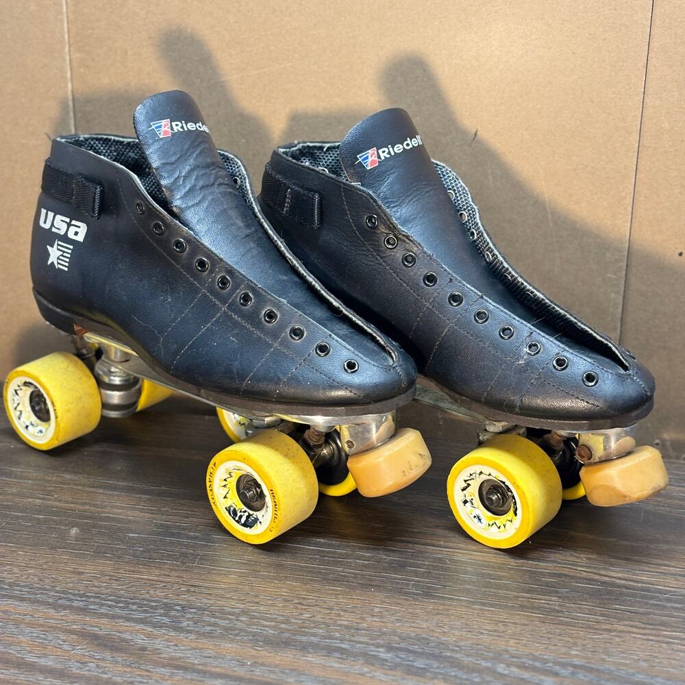 Riedell USA Size 8 Roller Skates Sure-Grip Metal Plates Heartless Chaser 92A